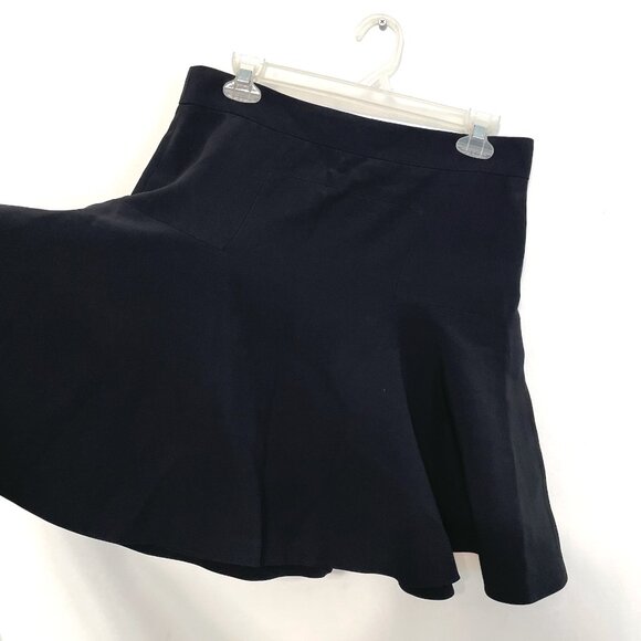 ALEXANDER MCQUEEN Solid Black Stitching Details Pleated Pleat Mini A-Line Skirt - Picture 7 of 16